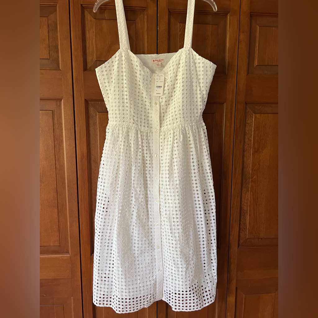 Brooks Brothers White Eyelet Midi Dress